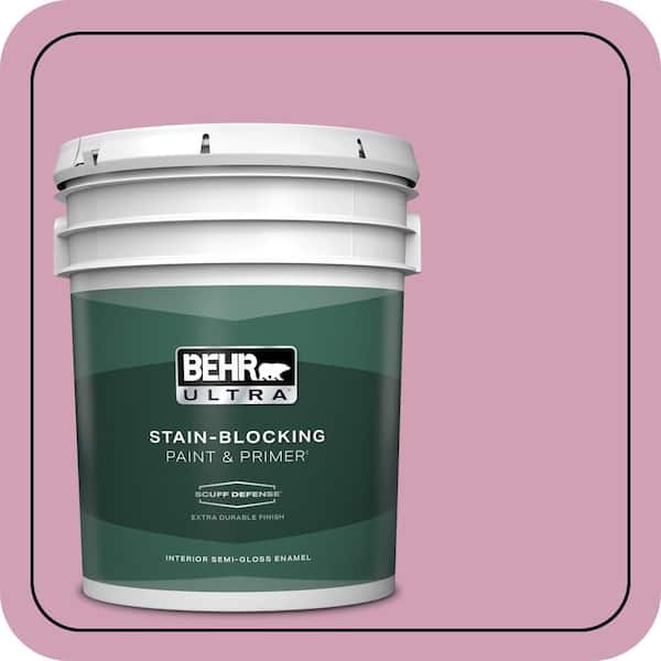 BEHR ULTRA 5 gal. #M130-4 Raspberry Smoothie Extra Durable Semi-Gloss Enamel Interior Paint & Primer