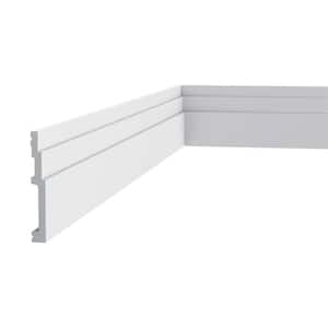 5/8 in. D x 4-3/4 in. W x 78-3/4 in. L Primed White High Impact Polystyrene Baseboard Moulding (2-Pack)