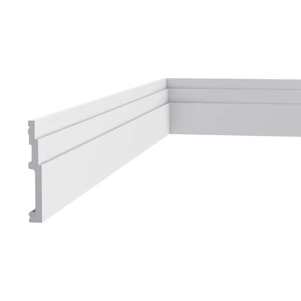 ORAC DECOR 5/8 in. D x 4-3/4in. W x 78-3/4 in. L Primed White High Impact Polystyrene Baseboard Moulding (3-Pack)