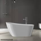 W-I-D-E Series Montclair 67 in. x 30.75 in. Acrylic Oval Freestanding Soaking Bathtub with Rear Drain in White