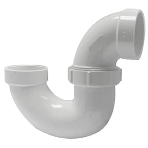 2 in. DWV PVC P-Trap with Union and Plastic Nut