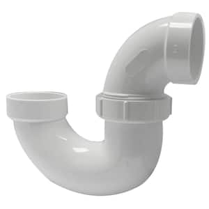 2 in. PVC DWV Hub x Hub P- Trap with Union and Plastic Nut