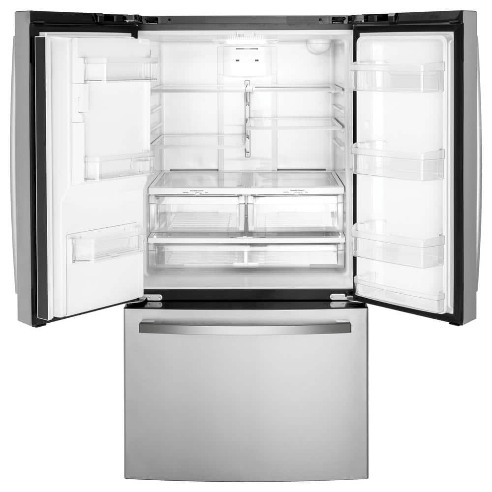 Stainless Steel French Door Refrigerator with Ice Maker and Smart Features