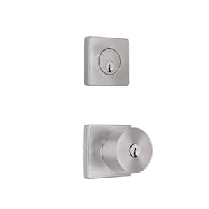 Ridgeway Satin Nickel Single Cylinder Door Knob Combo Pack with Square Rose