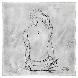 "Nude Sketch II" by Patricia Pinto 1-Piece Floater Frame Giclee Abstract Canvas Art Print 30 in. x 30 in.