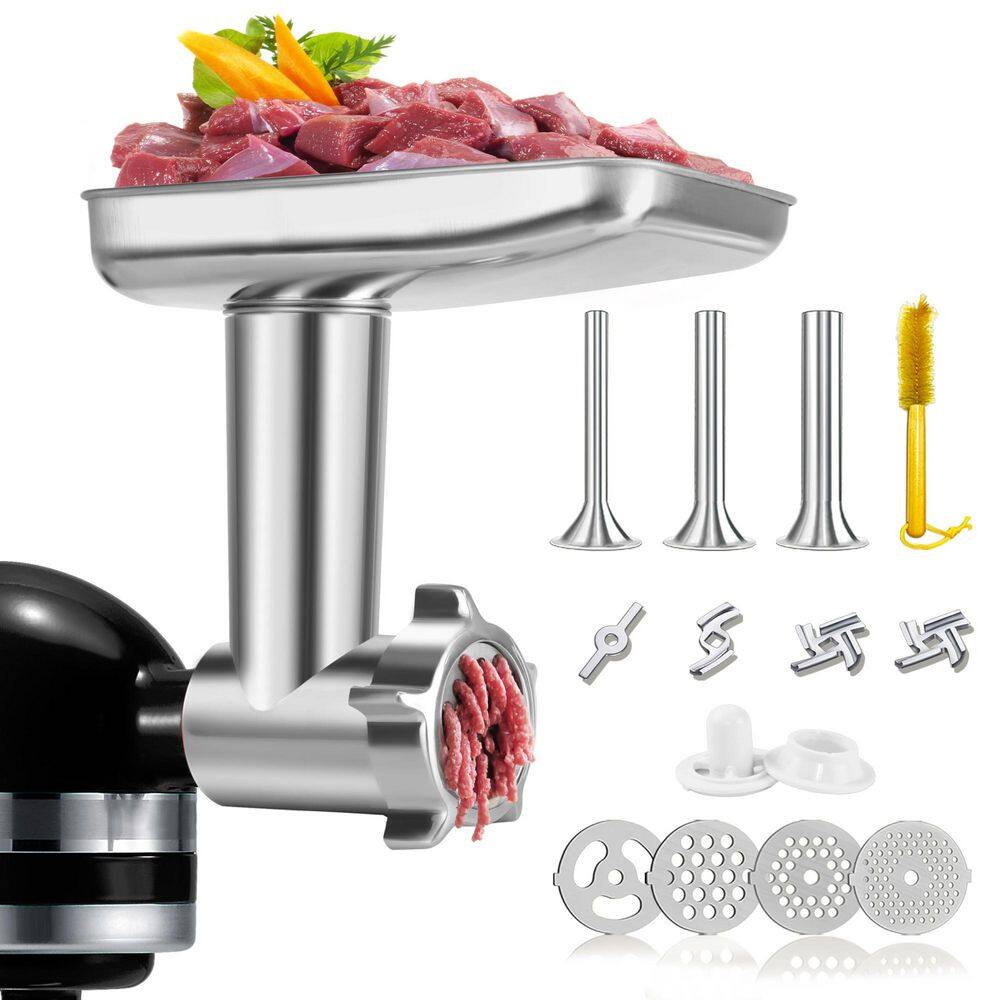 All Metal Aluminum Meat Grinder Attachment with Sausage Stuffer for Stand Mixers Food Grinder Silver 1 Piece price history on PriceWatchPro