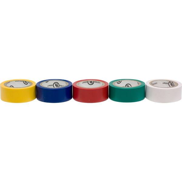 Power Gear 14 ft. 3/4 in. Electrical Tape Assorted Color (5-Piece)