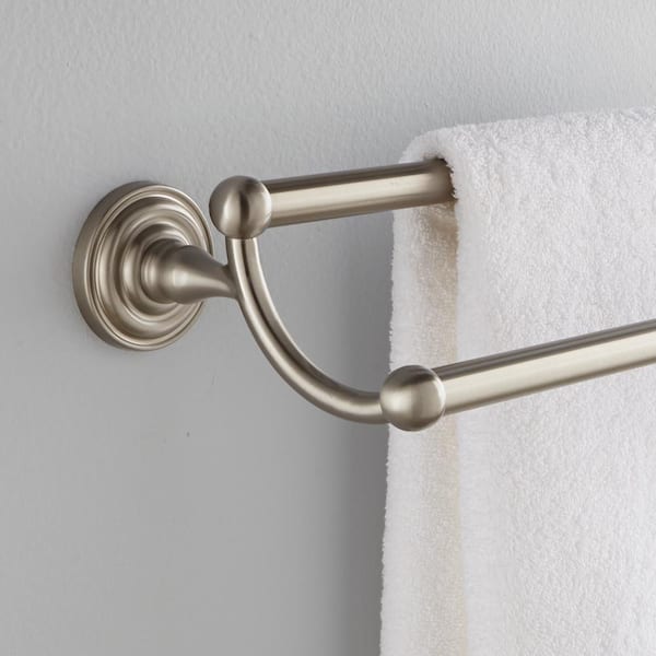 Greenwich 24 in. Double Towel Bar in SpotShield Brushed Nickel