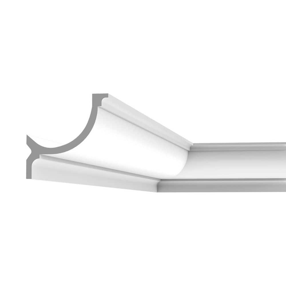 4 in x 4 in Primed White Polyurethane Crown Moulding Set