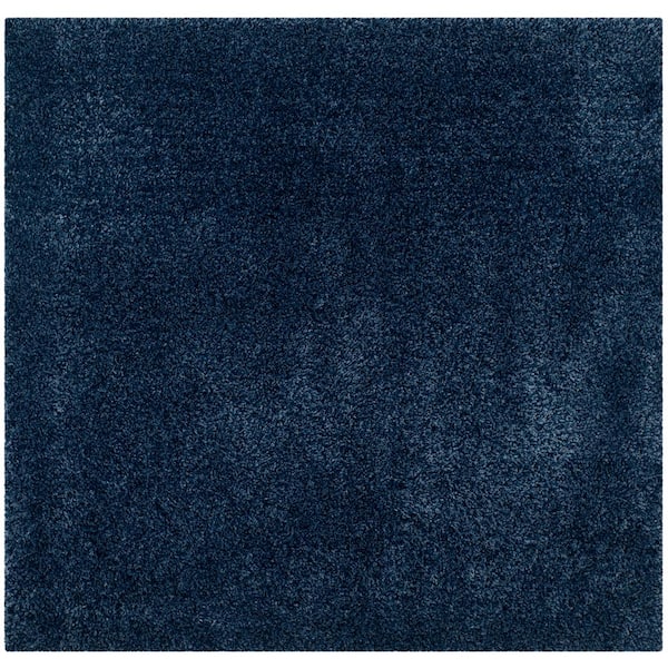 SAFAVIEH California Shag Navy 9 ft. x 9 ft. Square Solid Area Rug