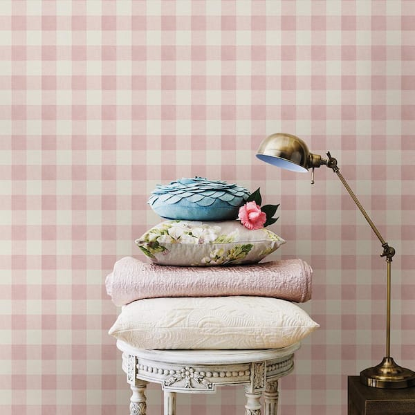 pink gingham lamp