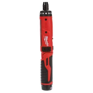M4 4V Lithium-Ion Cordless 1/4 in. Hex Screwdriver 2-Battery Kit + SHOCKWAVE Impact Driver Bit Set & Right Angle Adapter