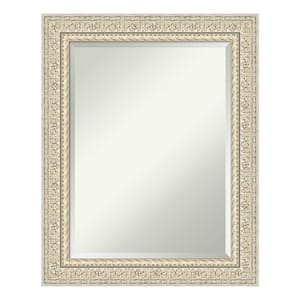 Medium Rectangle Ornate Cream Beveled Glass Modern Mirror (29.5 in. H x 23.5 in. W)