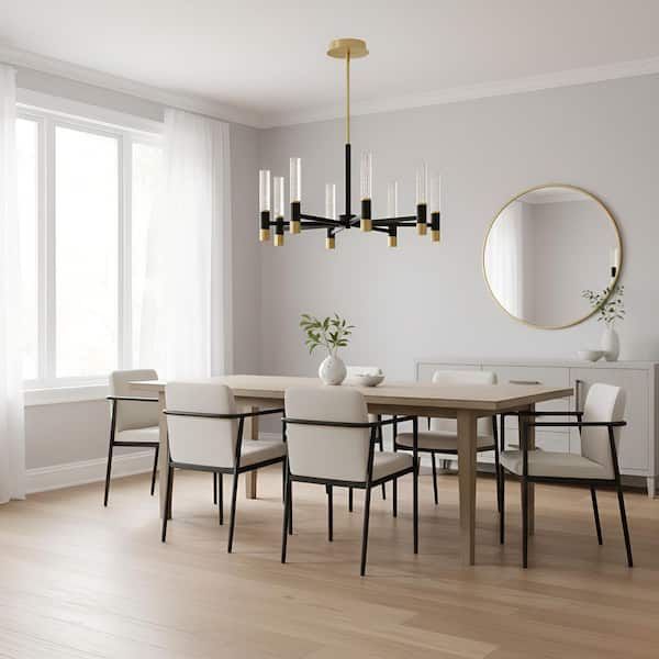 chandelierデスク Quoizel Davies 8-Light Brushed Gold Chandelier with Seedy Crystal