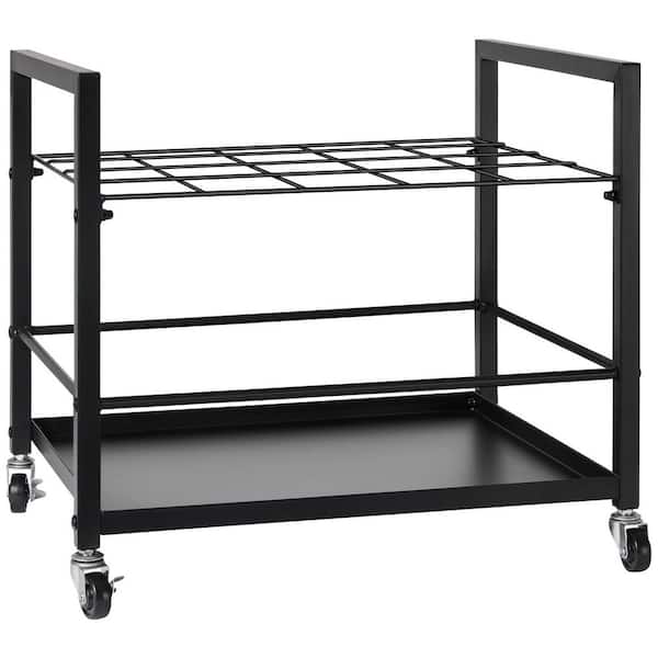 SKYSHALO Blueprint Storage Rack, 20 Slots Blueprint Holder with Wheels, Mobile Metal Blueprint Storage Cart for Map Poster Black