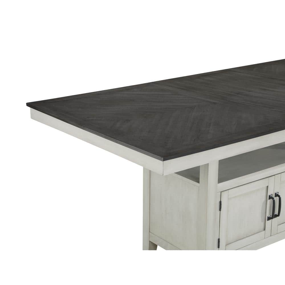 Hyland Stone Gray and Charcoal 7-Piece Counter-Height Dining Set