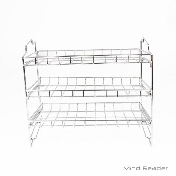 Mind Reader 3-Shelf Silver Metal Pantry Organizer with Can Holders