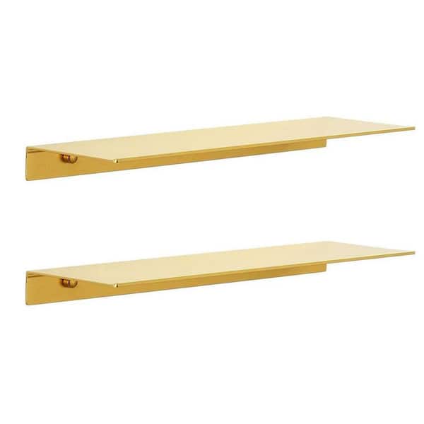 23.43 in. W x 4.9 in. D Gold Floating Shelves Decorative Wall Shelf (Set of 2)