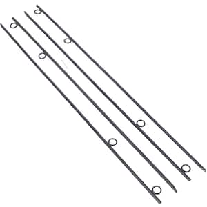 4-Pieces Black Grip Rebar 5/8 in. x 55.5 in. Steel Durable Tent Canopy Ground Stakes with Angled Ends and 1 in. Loops