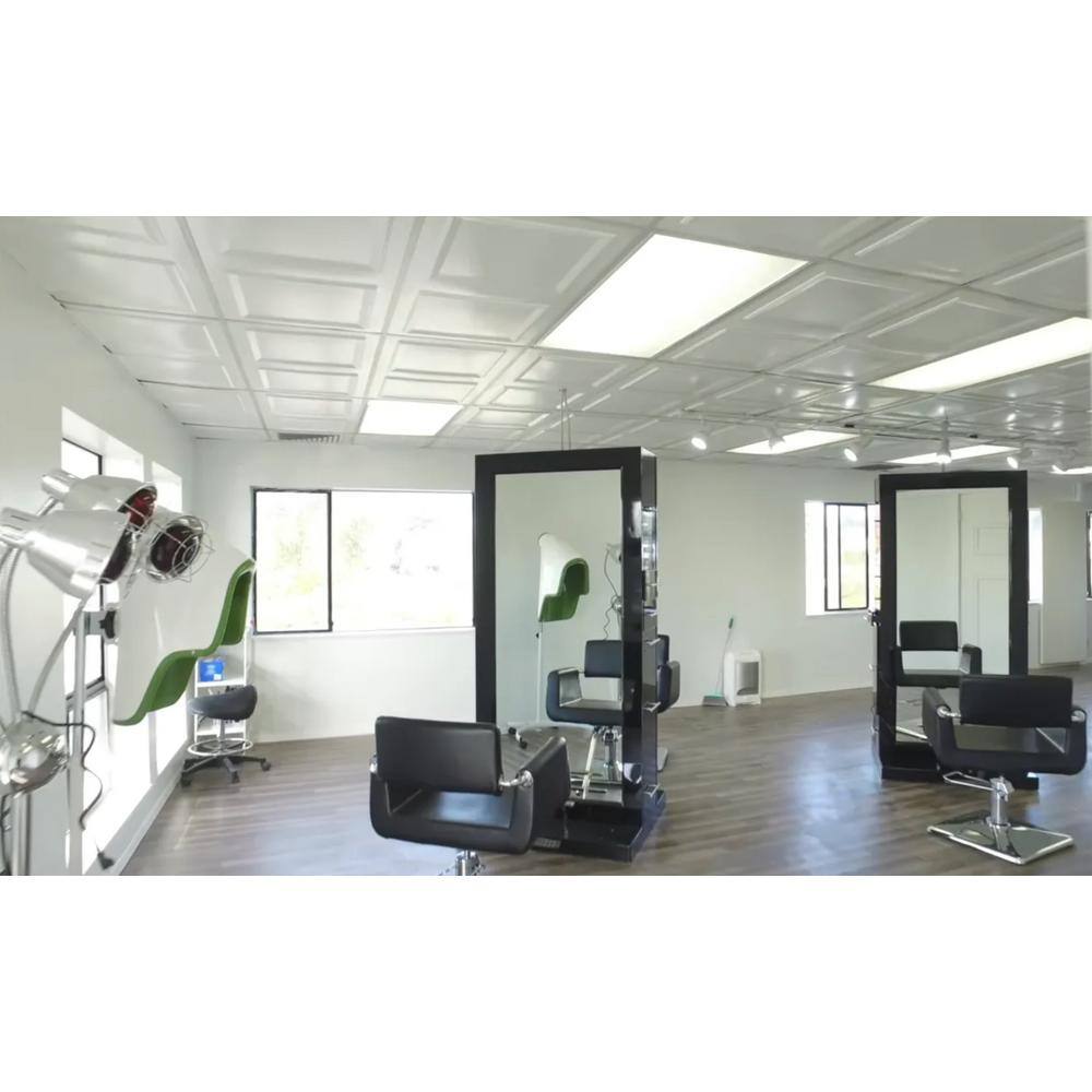 White Matte 24" Square PVC Ceiling Tile Set