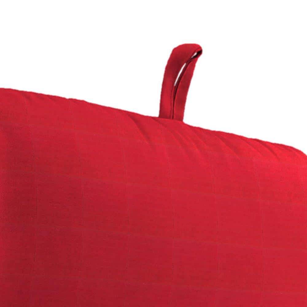 Canvas Jockey Red Outdoor Chair Cushion with Ties and Hanger Loop