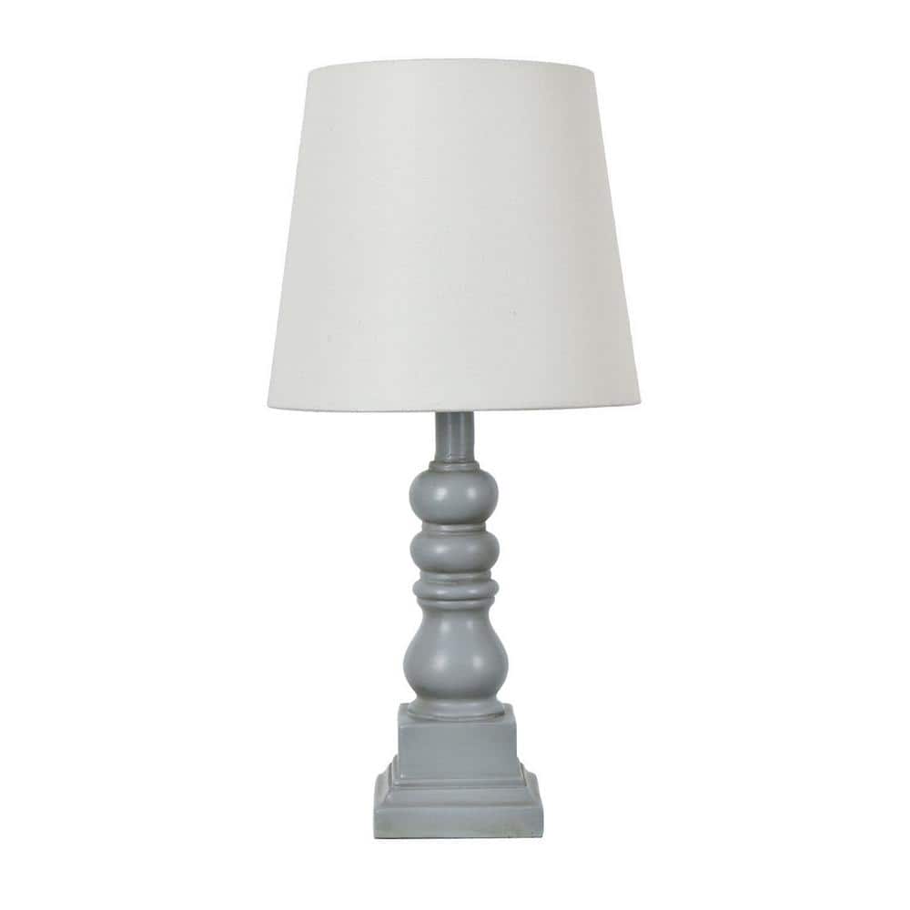 Conrad 18.5" Distressed Gray Resin Table Lamp with Linen Shade