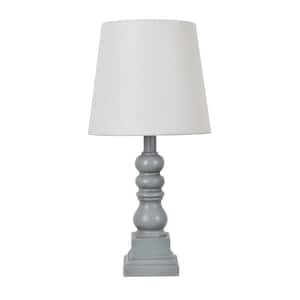 Evelyn Distressed Grey Resin Table Lamp