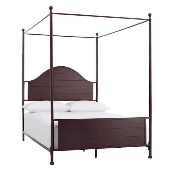 Home Decorators Collection Corlyn Oil Rubbed Bronze Metal Queen Canopy Bed with Curved Headboard (62 in W. X 84.25 in H.)