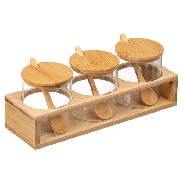 Heathervale 3-Piece Vegetable Storage Set With Wooden Lids – For Potatoes, Onions & Garlic