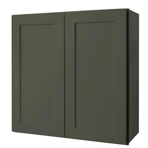 Avondale 30 in. W x 12 in. D x 30 in. H Ready to Assemble Plywood Shaker Wall Kitchen Cabinet in Fern Green