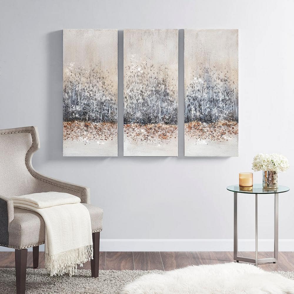 Contemporary Classic 3-Piece Unframed Art Print, Hand Embellished Canvas Wa