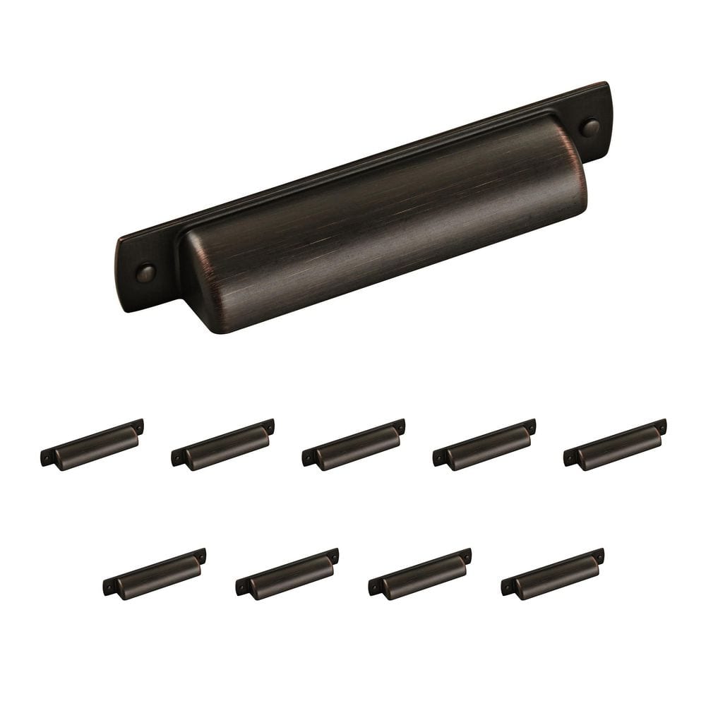 Oil-Rubbed Bronze 3-3/4" Cup Pull with Mounting Hardware
