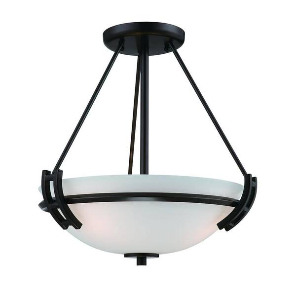 ARTCRAFT Whittier 2-Light Oil-Rubbed Bronze Semi-Flush Mount Light