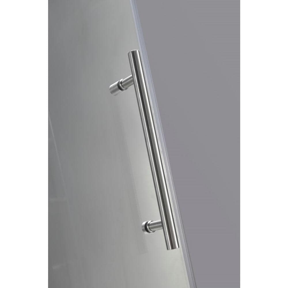 Avalux GS 48" x 72" Frameless Stainless Steel Hinged Shower Enclosure