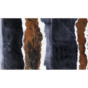 Outlaw Washable Brown Black Grey White 2 ft. 3 in. x 3 ft. 11 in. Floor Mat Medium Mat Area Rug