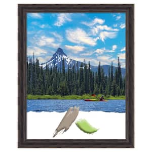Rustic Pine Brown Narrow Wood Picture Frame Opening Size 22x28 in.