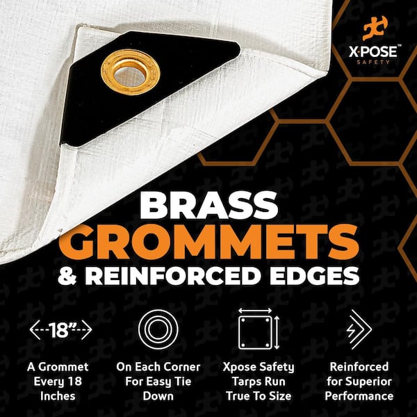 XPOSE SAFETY Heavy Duty White Poly Tarp 6 ft. x 10 ft XPOSE SAFETY Heavy Duty White Poly Tarp 6 ft. x 10 ft