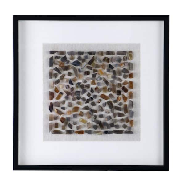 A & B Home Shokha Agate 1-Piece Framed Abstract Art Print 23.6 in. x 23.6 in. .