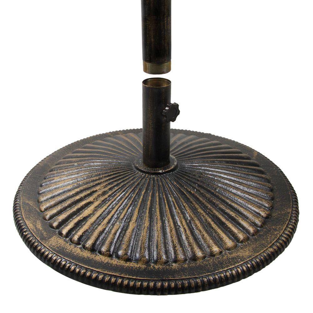 Bronze 50-lb Cast Iron Umbrella Base with Adjustable Stem