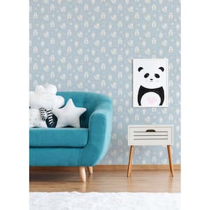 Blue Bitsy Woodland Matte Paper Non-Pasted Wallpaper Roll