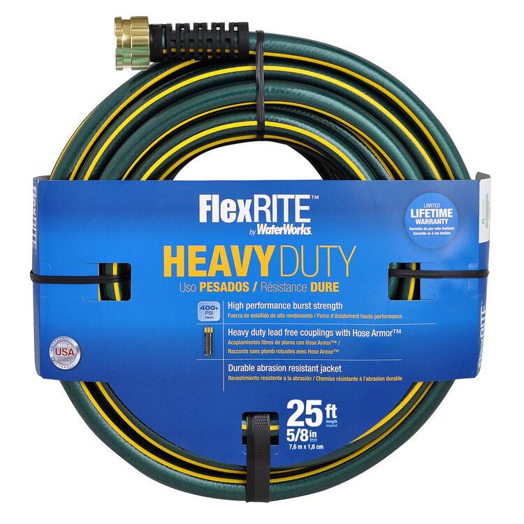 WATERWORKS FlexRite 5/8 in. x 25 ft. Heavy Duty Hose Home Depot