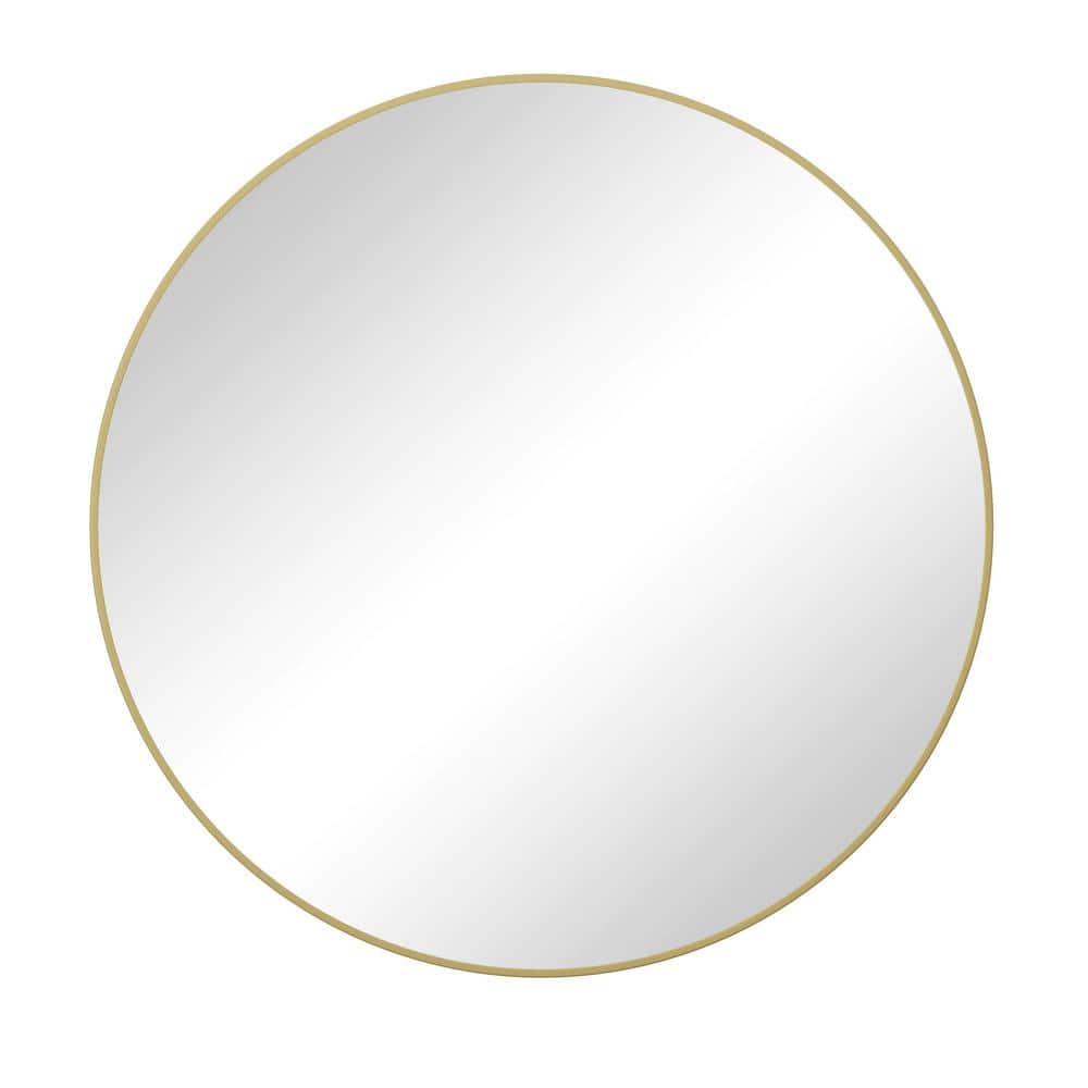 39 in. W x 39 in. H Round Steel Framed Dimmable Wall Bathroom Vanity Mirror  in Gold BL-59 The Home Depot