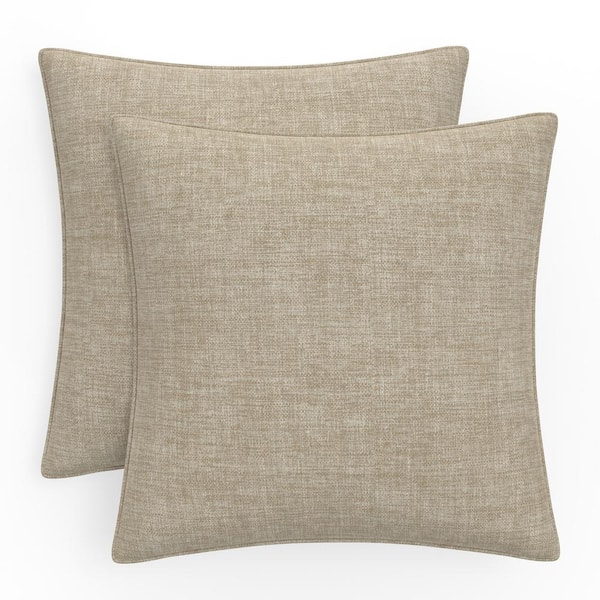 Set Of 2 Sapphire Blue Brushed Twill Decorative Throw Pillow Covers