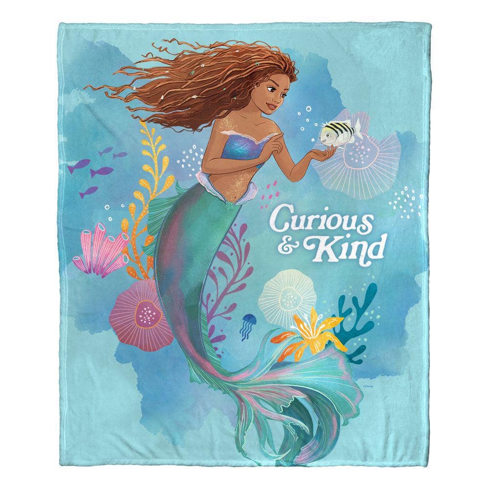 THE NORTHWEST GROUP Little Mermaid Curious and Kind Silk Touch Multi Colored Throw