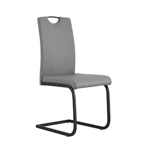 Modern Gray PU Dining Chairs (Set of 2)