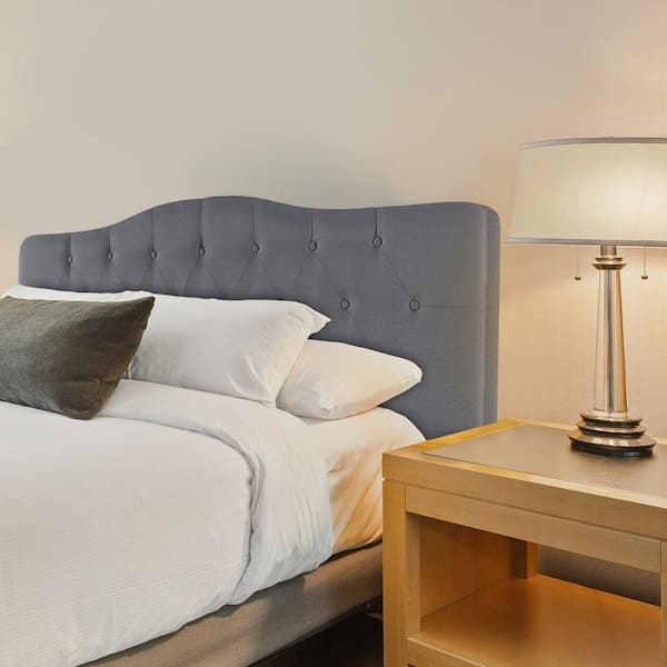 HOMESTOCK Light Gray Headboards for Full Size Bed, Upholstered Button Tufted Bed Headboard, Height Adjustable Full Headboard