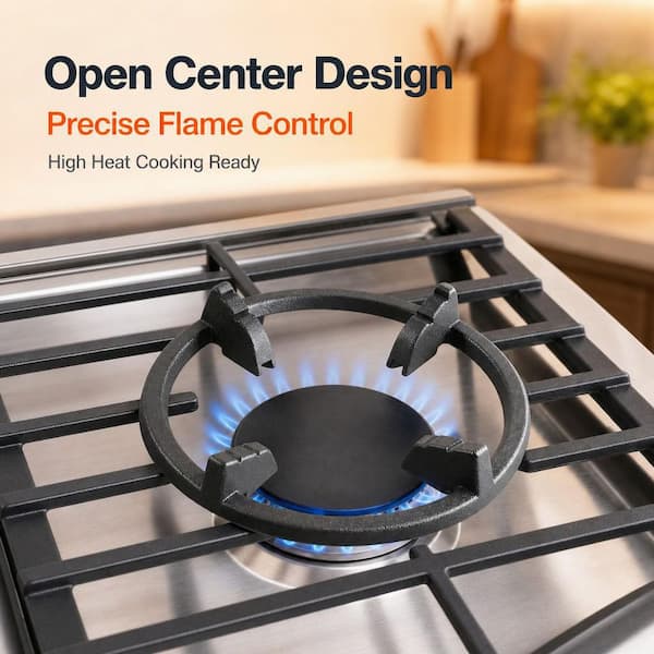 Numhew Cast Iron Wok Ring Support for Gas Stove, Replacement Grate