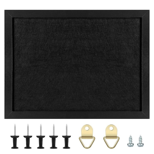 11.8 in. x 8.6 in. x 0.7 in. Outdoor/Indoor Black Cork Bulletin Board for Office, School and Home (1-pack)