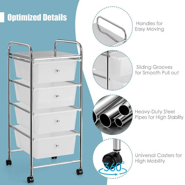 15-Drawer Utility Multicolor Rolling Storage Cart