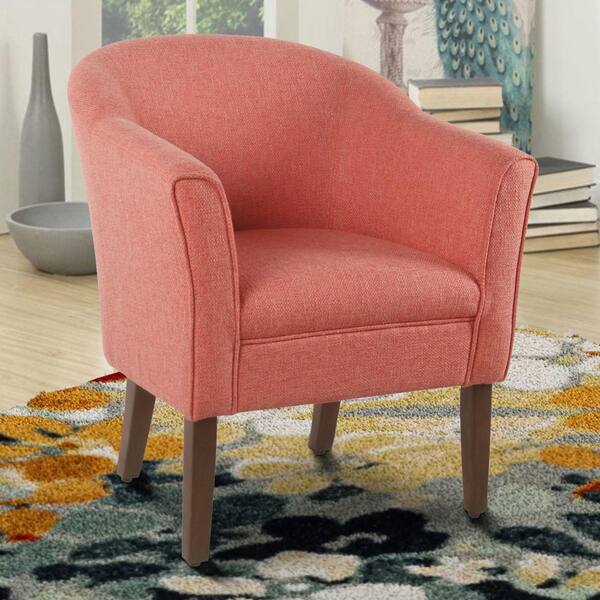 pink and orange accent chair